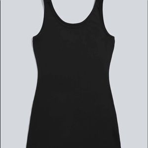 solid black ribbed bodycon dress